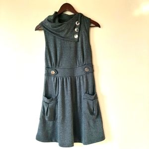 Seduction Asymmetrical Collar Cute Grey Dress